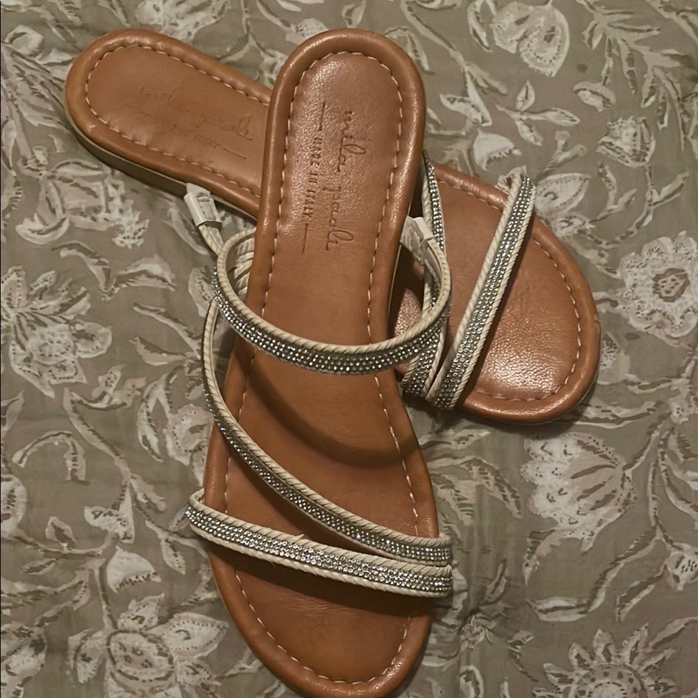 Mila paoli Women's Brown and Silver Sandals - Picture 2 of 6